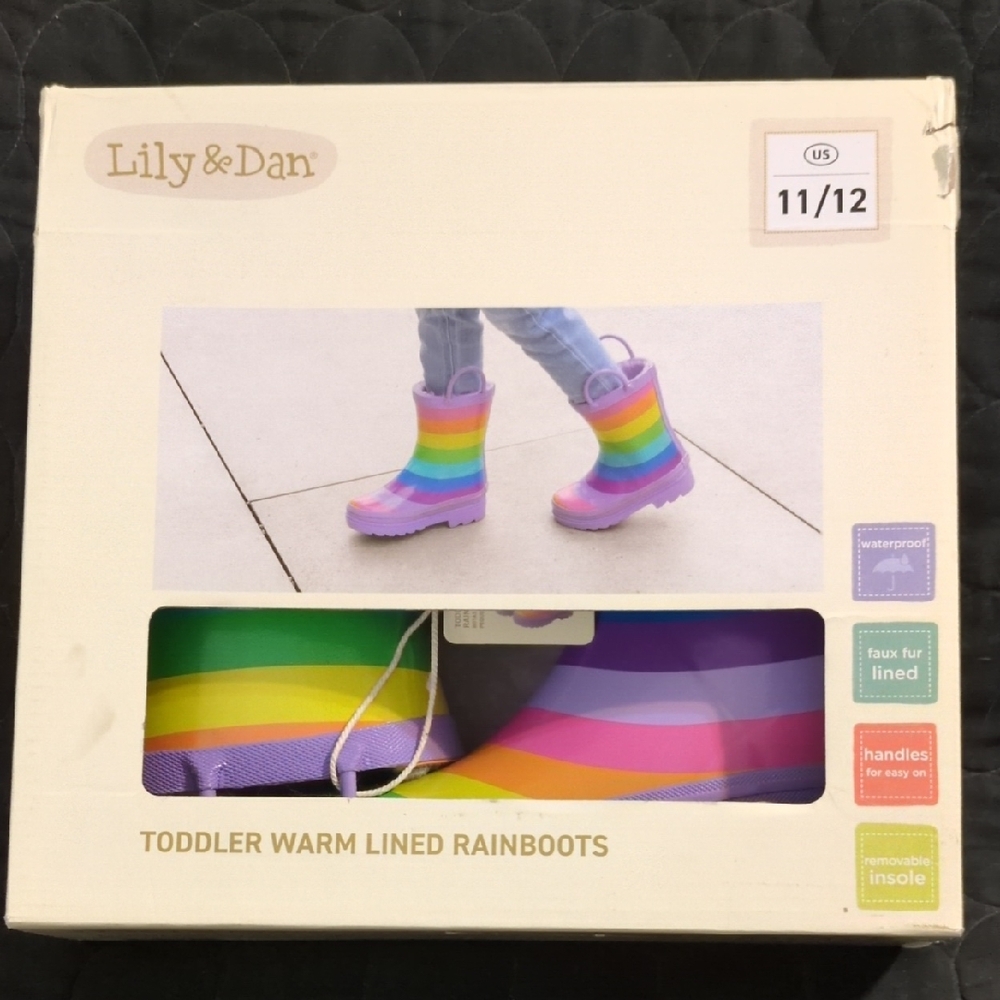 Lily & Dan Kids Rainbow Rain Boots